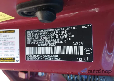 2018 Toyota C-Hr Xle Premium from USA, damaged, VIN NMTKHMBX5JR032829